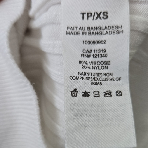 Dynamite White Ribbed Long Sleeve Top - Picture 4 of 5